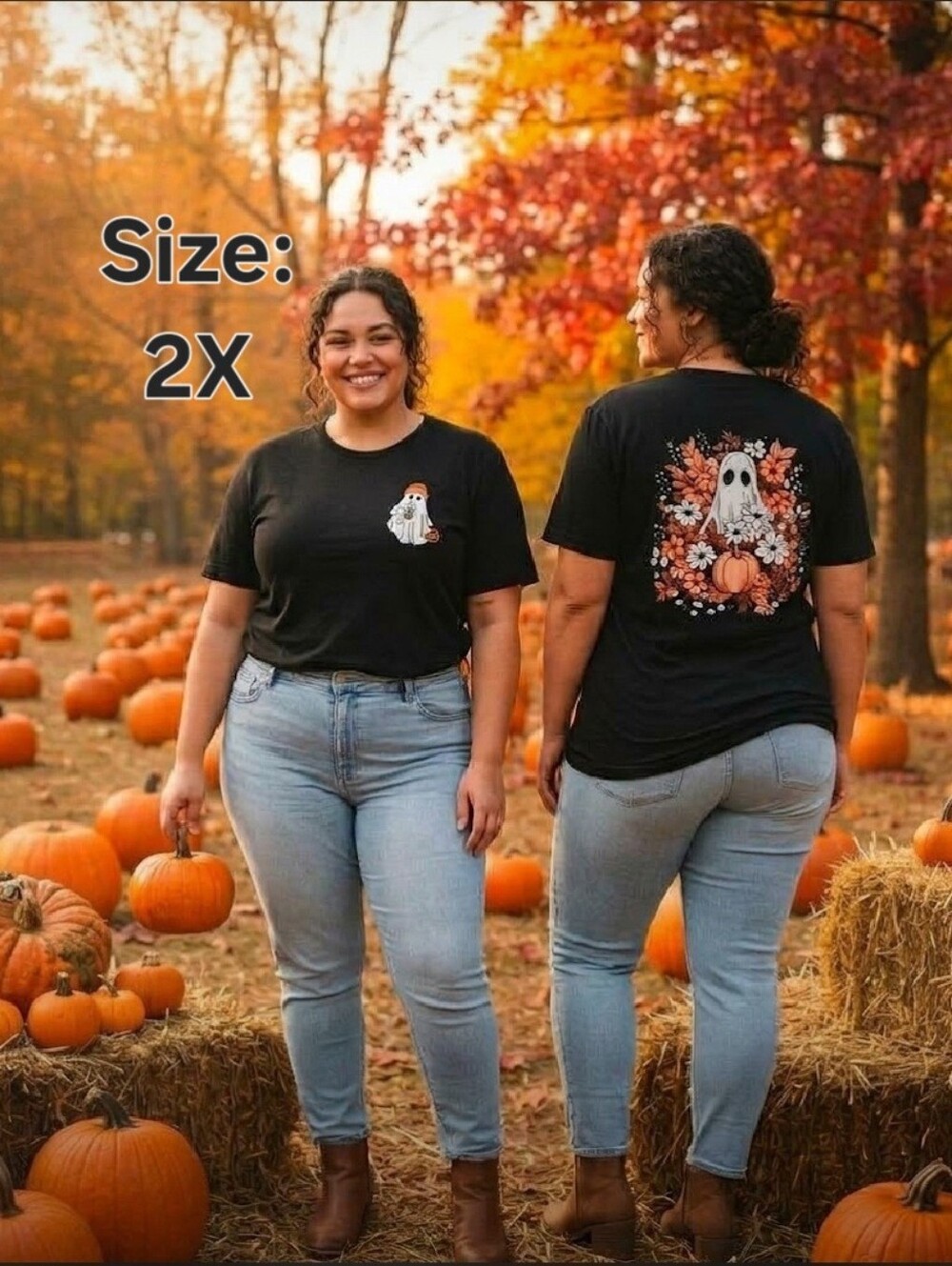 Fall Harvest Spooky Season T-shirt 2X